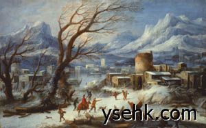 雪景  布面油画